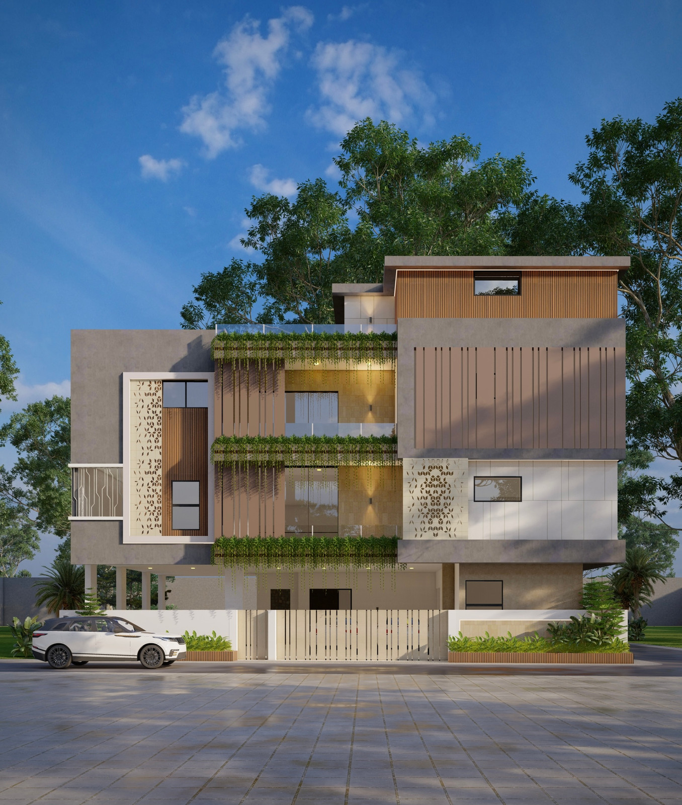 Completed Kattu residence with layered green facade in Bengaluru